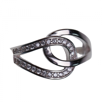 Interlaced Silver Ring with...