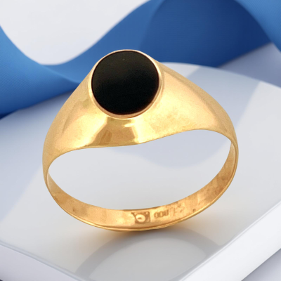 copy of Anillo Onix Redondo en Oro Amarillo de 19 Quilates