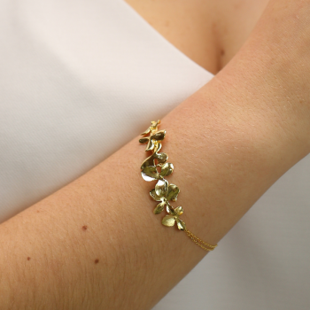 Golden Silver Leaves Bracelet