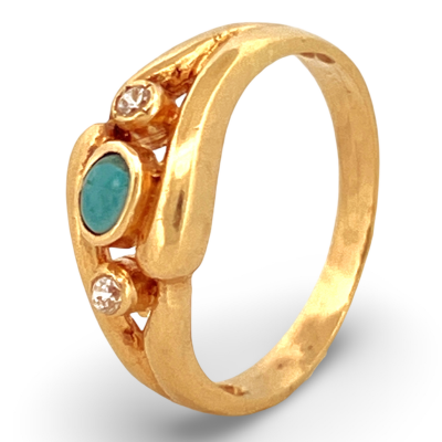 Anillo Aura Turquesa en Oro...