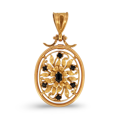 Oval Medal with Blue Topaz...