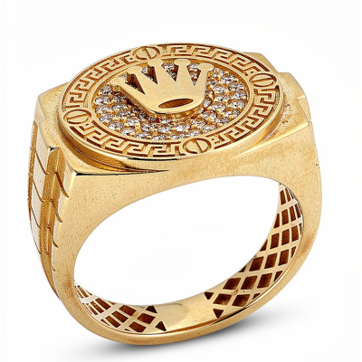 Anel Coroa em Ouro 9K...