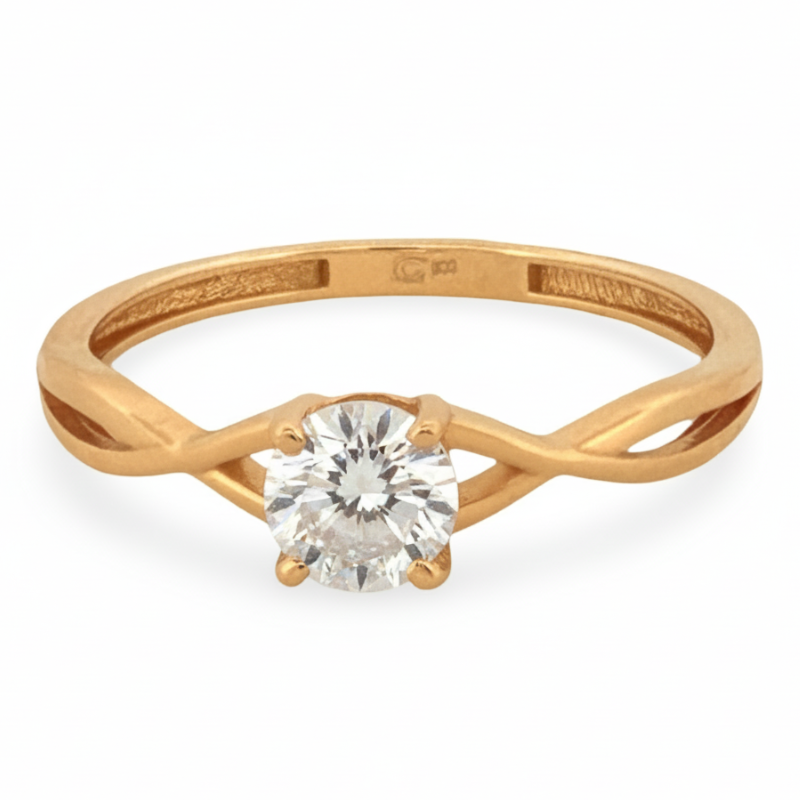 solitário-laço-ouro