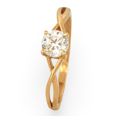 solitário-laço-ouro