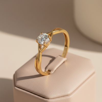 solitário-laço-ouro