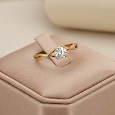 solitário-laço-ouro