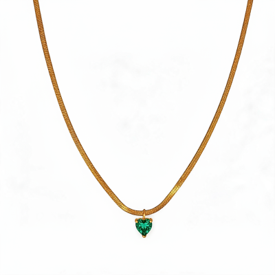 colar-aço-dourado-verde