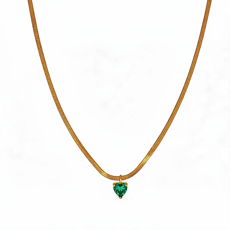 colar-aço-dourado-verde