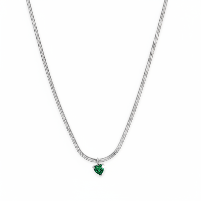 colar-aço-coração-verde