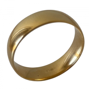 19.2ct Yellow Gold 6mm Almonded Half-Cane Wedding Ring