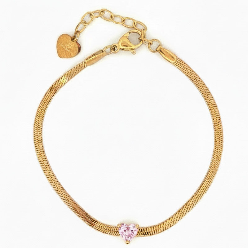 pulseira-aço-coração-rosa