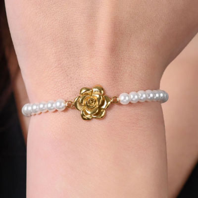 pulseira-aço-dourado-pérolas