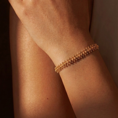 pulseira-flores-ouro