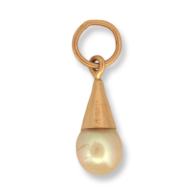 Pearl Drop Pendant in 19K Gold