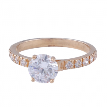 9K Gold Solitaire Ring with...