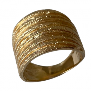 Golden Silver Wide Ring