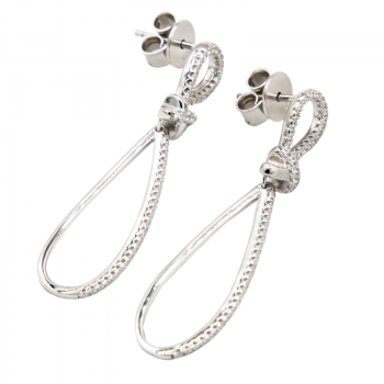 Long Silver Bow Earrings...