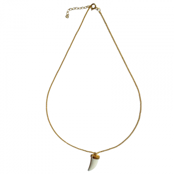 Gold Plated Silver Chain with Pastel Horn Pendant