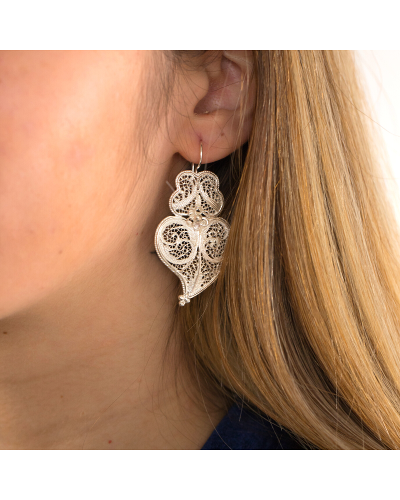 brincos prata coração