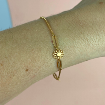 19.2ct Gold Flower Bracelet