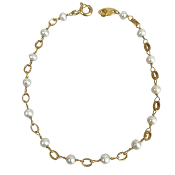 19.2ct Gold Pearls Bracelet