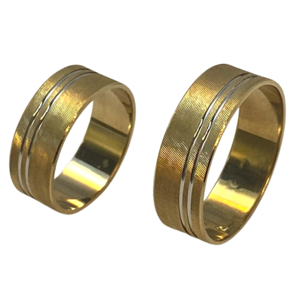 aliança amendoada ouro branco