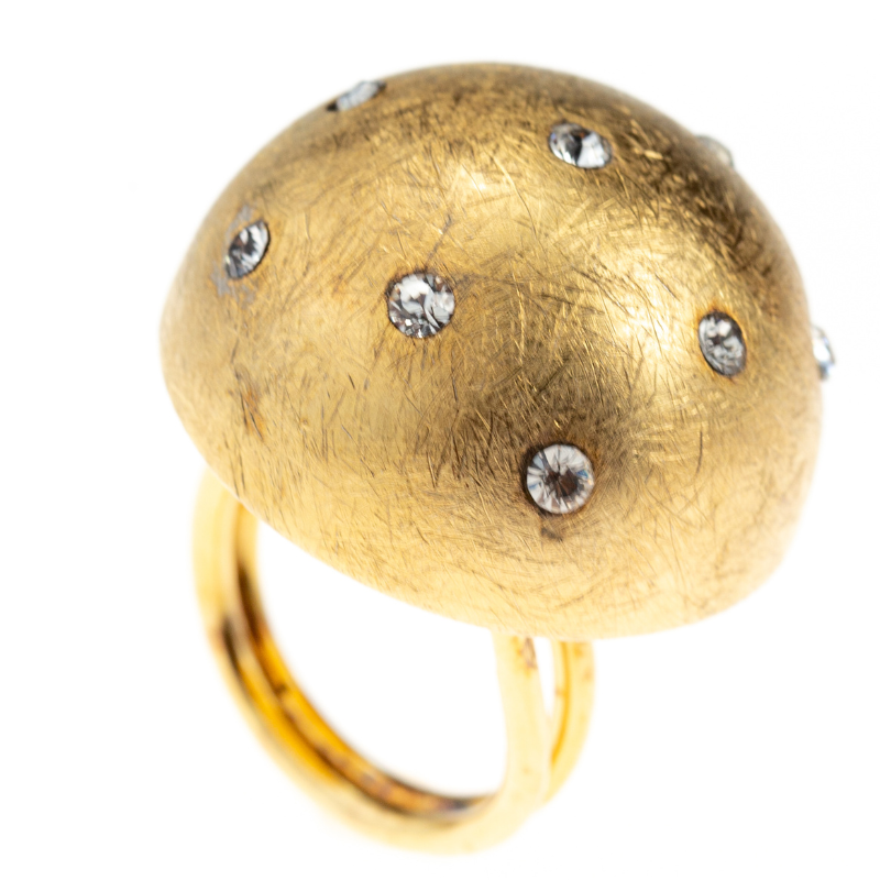 anel prata dourada meia bola