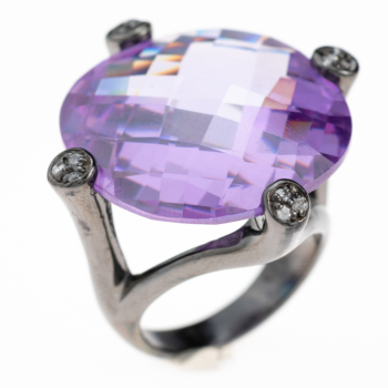 925 Silver Ring with Lilac...