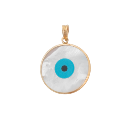 medalha olho grego ouro19k