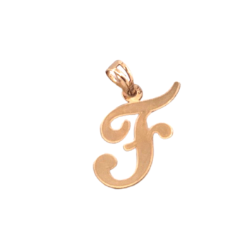 19K Yellow Gold Letter F...