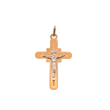 crucifixo bicolor ouro
