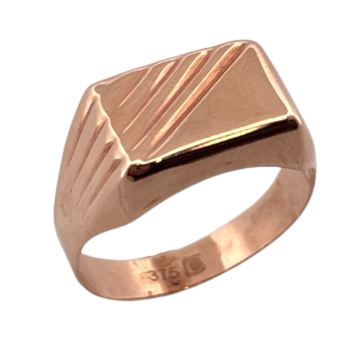 9K Yellow Gold Worked Table Ring Customisable