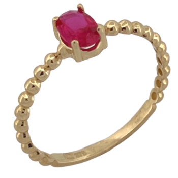anel pedra rosa ouro