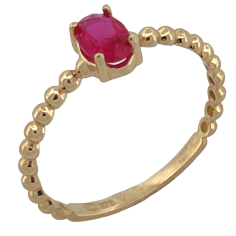 anel pedra rosa ouro