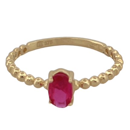 anel pedra rosa ouro