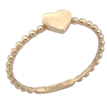 9K Yellow Gold Heart Ring...