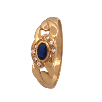 19K Blue Gold Zirconia Chain Ring