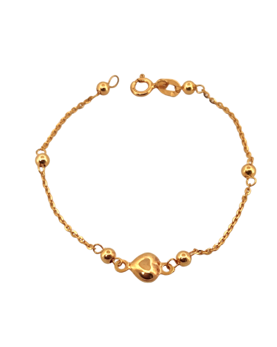 pulseira-bebé-coração-ouro