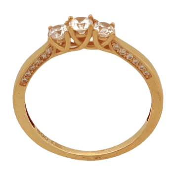 19K Yellow Gold 3-Stone Ring
