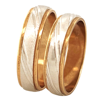 copy of 19.2K Yellow Gold 4mm Almond Bicolour Wedding Ring