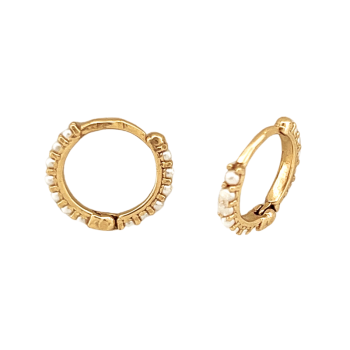 Mini Rings 10mm Yellow Gold 9K Pearls
