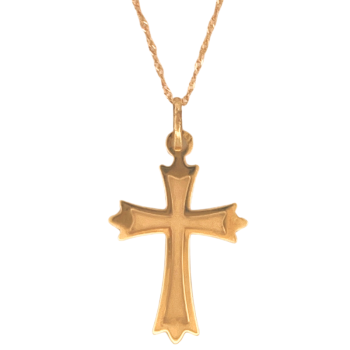 Simple Cross 19K Yellow Gold