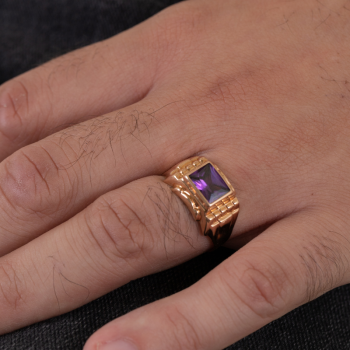 Purple Stone Ring in 9K...