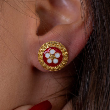 Red Snails Earrings 15mm...