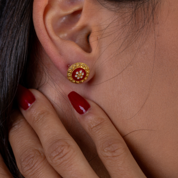 Red Snails Earrings 12mm...