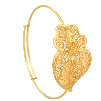 Esclava Corazón Viana Filigrana de 40 mm Oro amarillo de 19 k