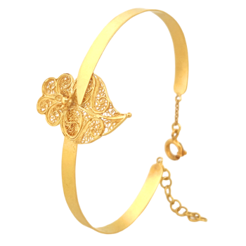 Esclava Corazón Viana Filigrana de 30 mm Oro amarillo de 19 k