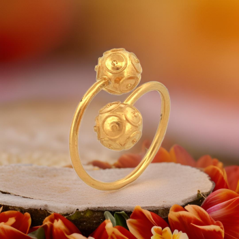 Anillo Doble Filigrana Bolas de Viana Oro Amarillo 19k Ajustable