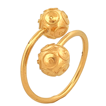 Anillo Doble Filigrana Bolas de Viana Oro Amarillo 19k Ajustable