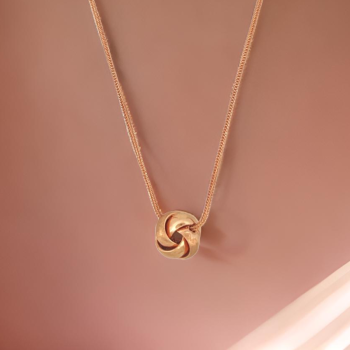 Satin Knot Necklace 19K Yellow Gold Chain 46cm